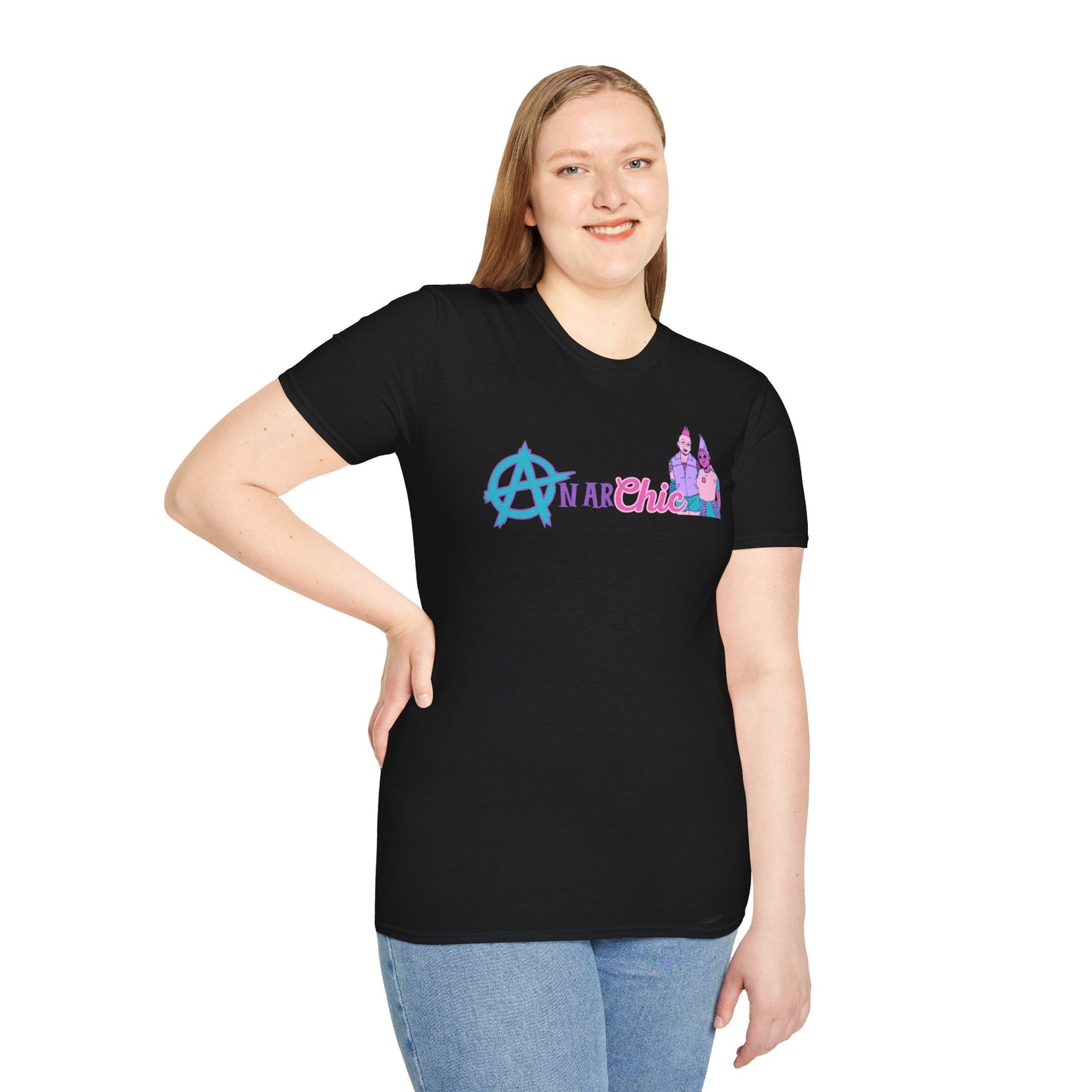 AnarChic Queer Punk Fashion Tee, Alt Streetwear Anarchy Shirt, Rebel Style with Pastel Edge