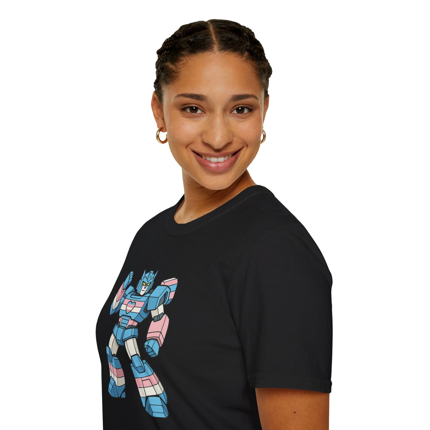 Trans-Former Shirt, Transgender Robot Pride Tee, Queer Mecha Graphic T Shirt, LGBTQ+ Affirmation Apparel