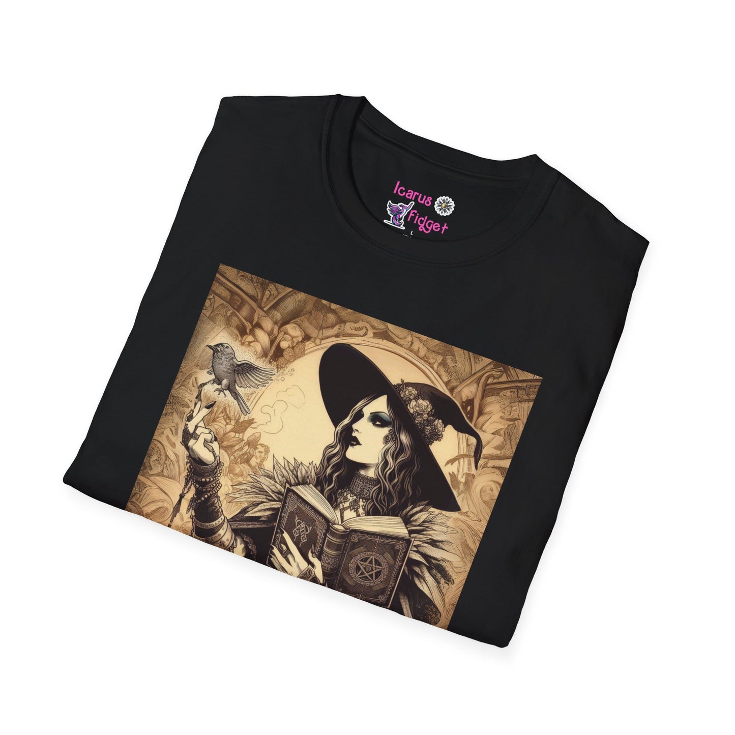 Clara the Forest Witch shirt, Gothic Arcane Portrait Art, Feminine Power Occult Illustration