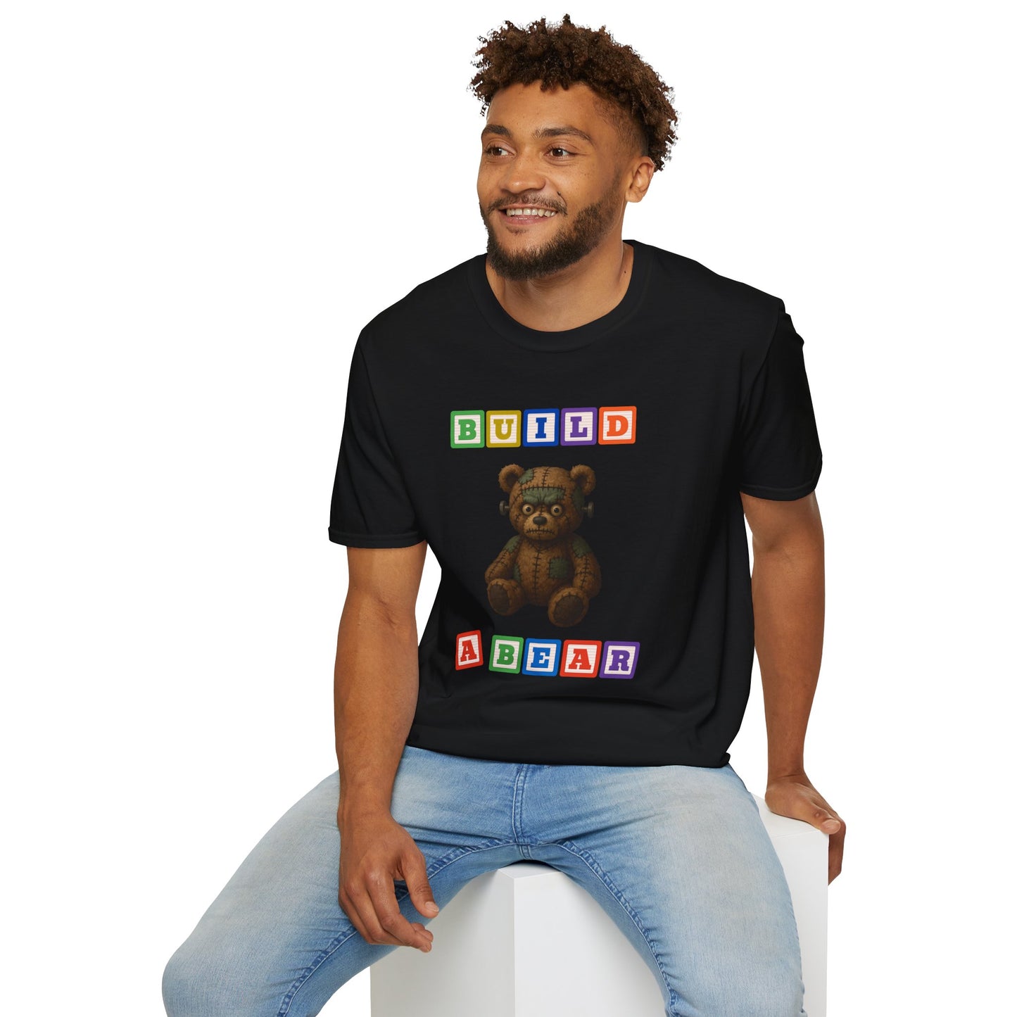 Cursed Lets Build A Bear Shirt, Frankenstein Teddy Horrorcore T Shirt, Creepy Cute Patchwork Bear Design, Goth Toy Meme Tee