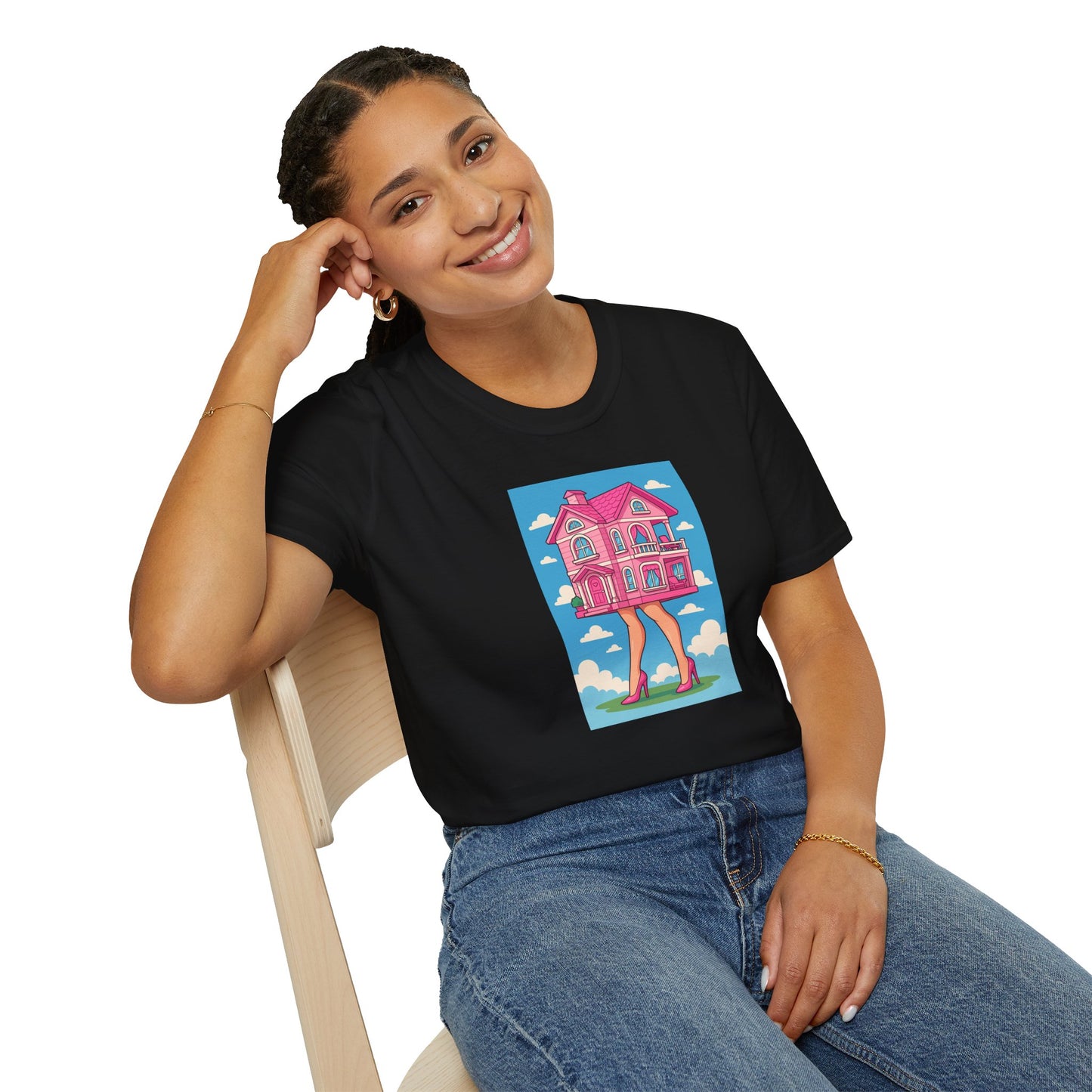 Baba Yaga Dreamhome Tee, Haunted Barbiecore Cottage, Whimsical Witch House Graphic T Shirt
