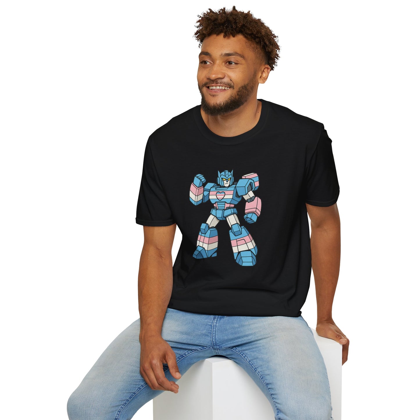 Trans-Former Shirt, Transgender Robot Pride Tee, Queer Mecha Graphic T Shirt, LGBTQ+ Affirmation Apparel
