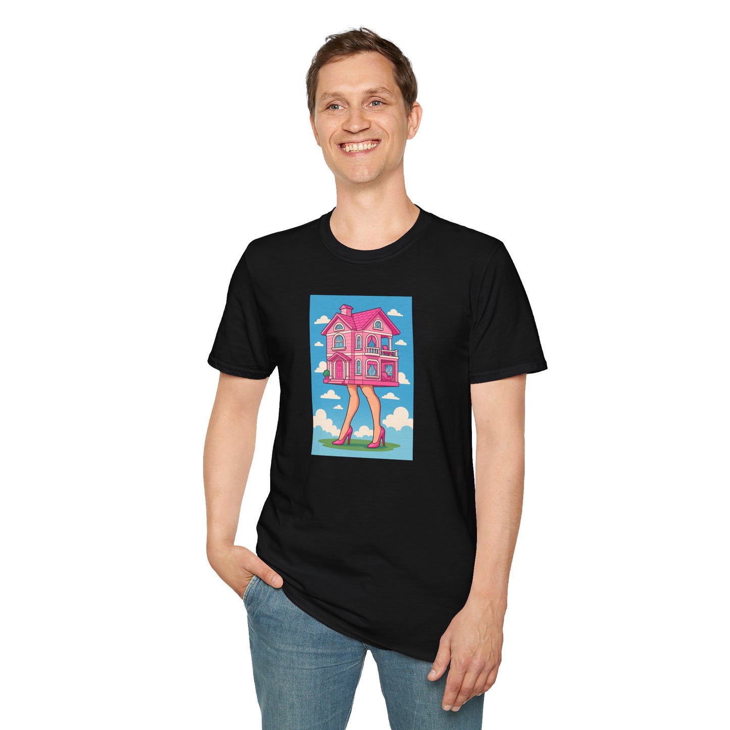 Baba Yaga Dreamhome Tee, Haunted Barbiecore Cottage, Whimsical Witch House Graphic T Shirt