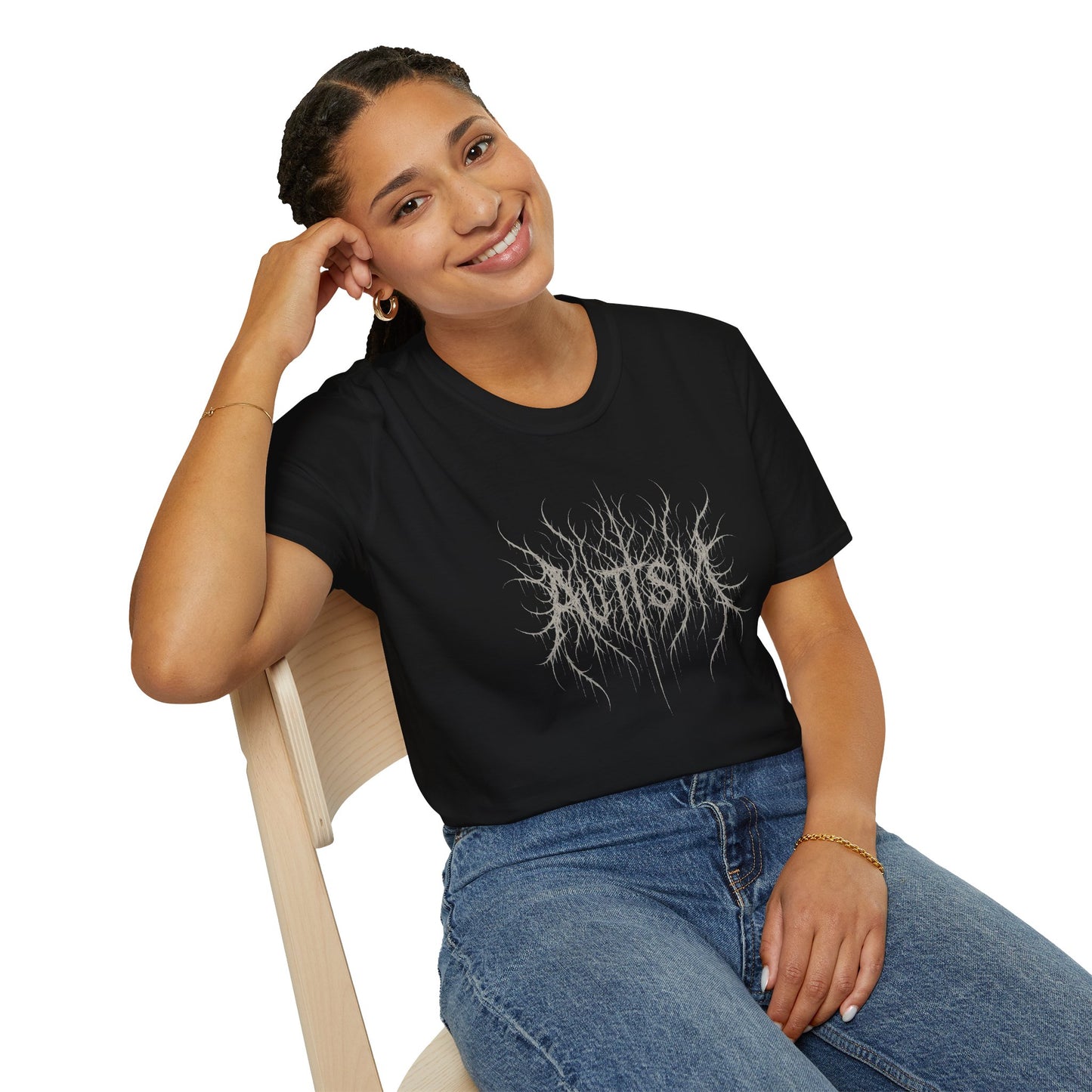 Autism Black Metal Logo Shirt, Frostbitten Neurodivergent Pride Tee, Grim, Spiky, and Brutally Honest