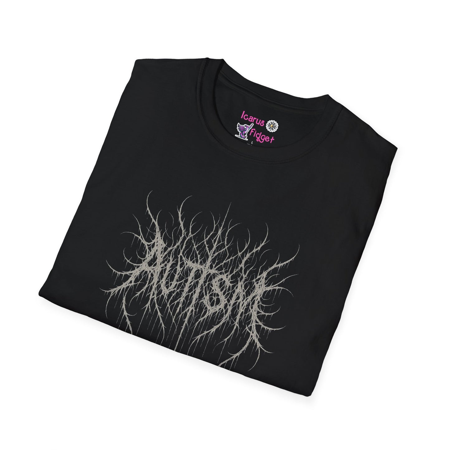 Autism Black Metal Logo Shirt, Frostbitten Neurodivergent Pride Tee, Grim, Spiky, and Brutally Honest