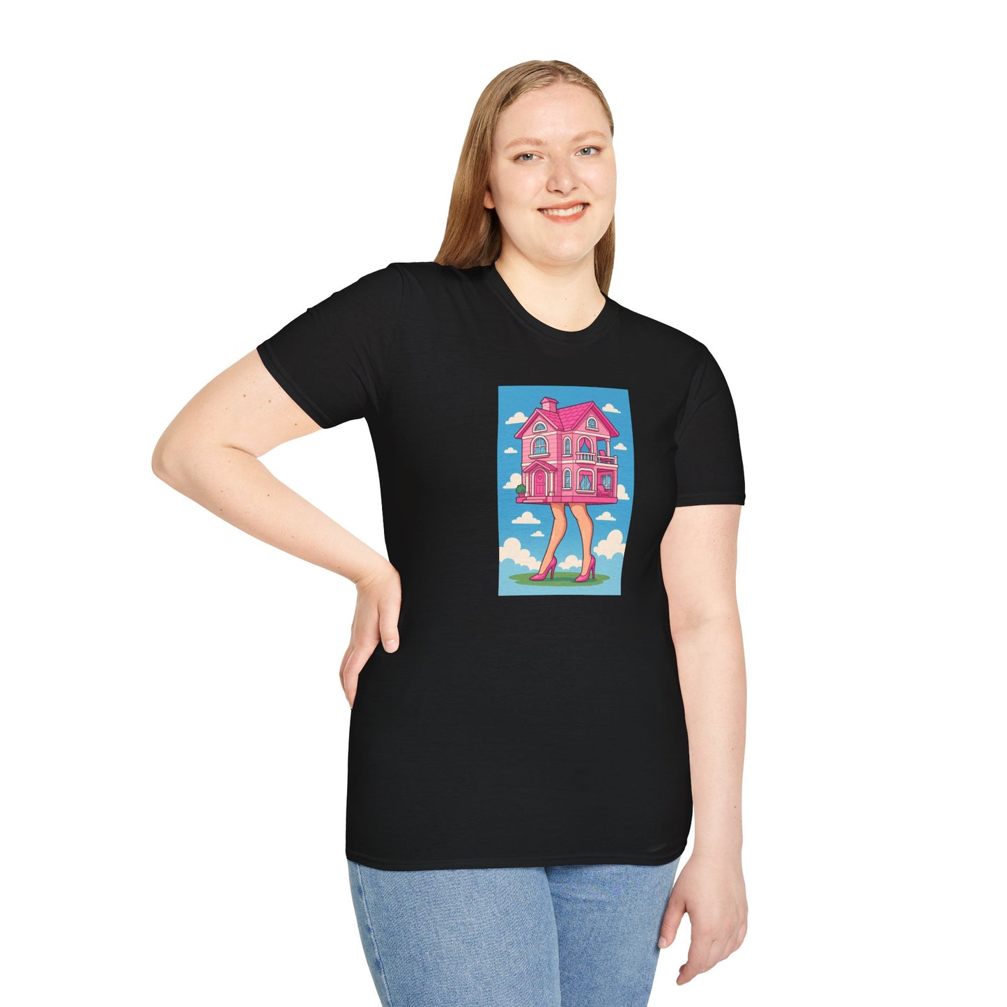 Baba Yaga Dreamhome Tee, Haunted Barbiecore Cottage, Whimsical Witch House Graphic T Shirt