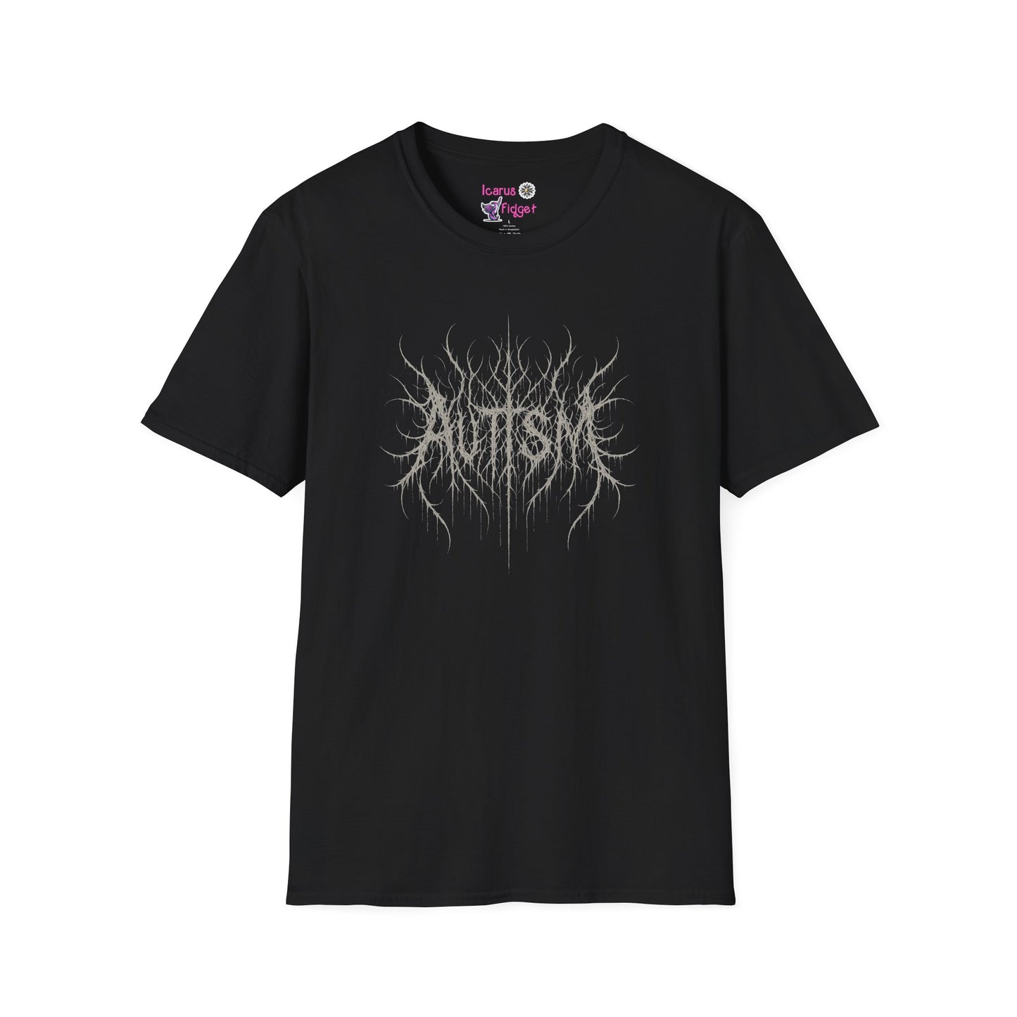 Autism Black Metal Logo Shirt, Frostbitten Neurodivergent Pride Tee, Grim, Spiky, and Brutally Honest