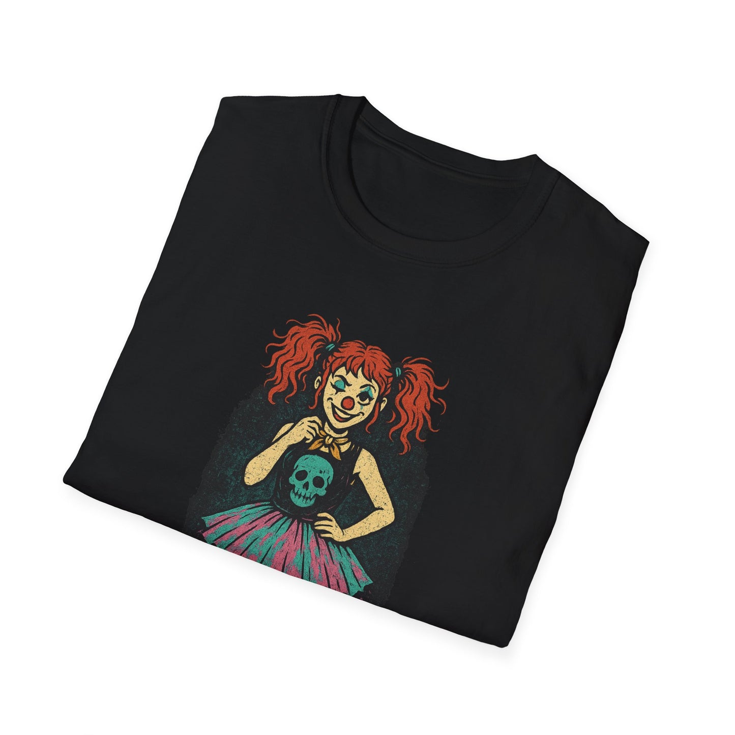 Goth Clown Girl Shirt, Punk Circuscore Tutu Clown T Shirt, Creepy Cute Jester Aesthetic, Alt Clowncore Fashion