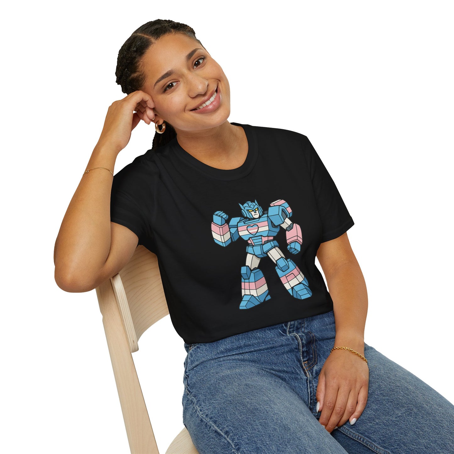 Trans-Former Shirt, Transgender Robot Pride Tee, Queer Mecha Graphic T Shirt, LGBTQ+ Affirmation Apparel