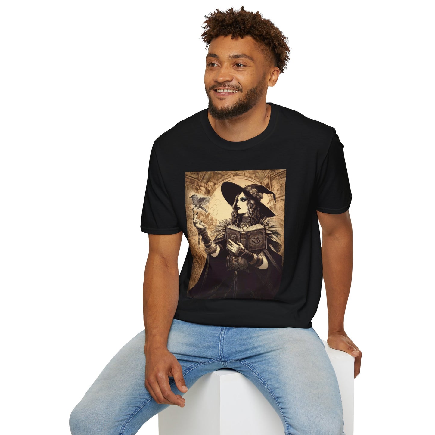 Clara the Forest Witch shirt, Gothic Arcane Portrait Art, Feminine Power Occult Illustration