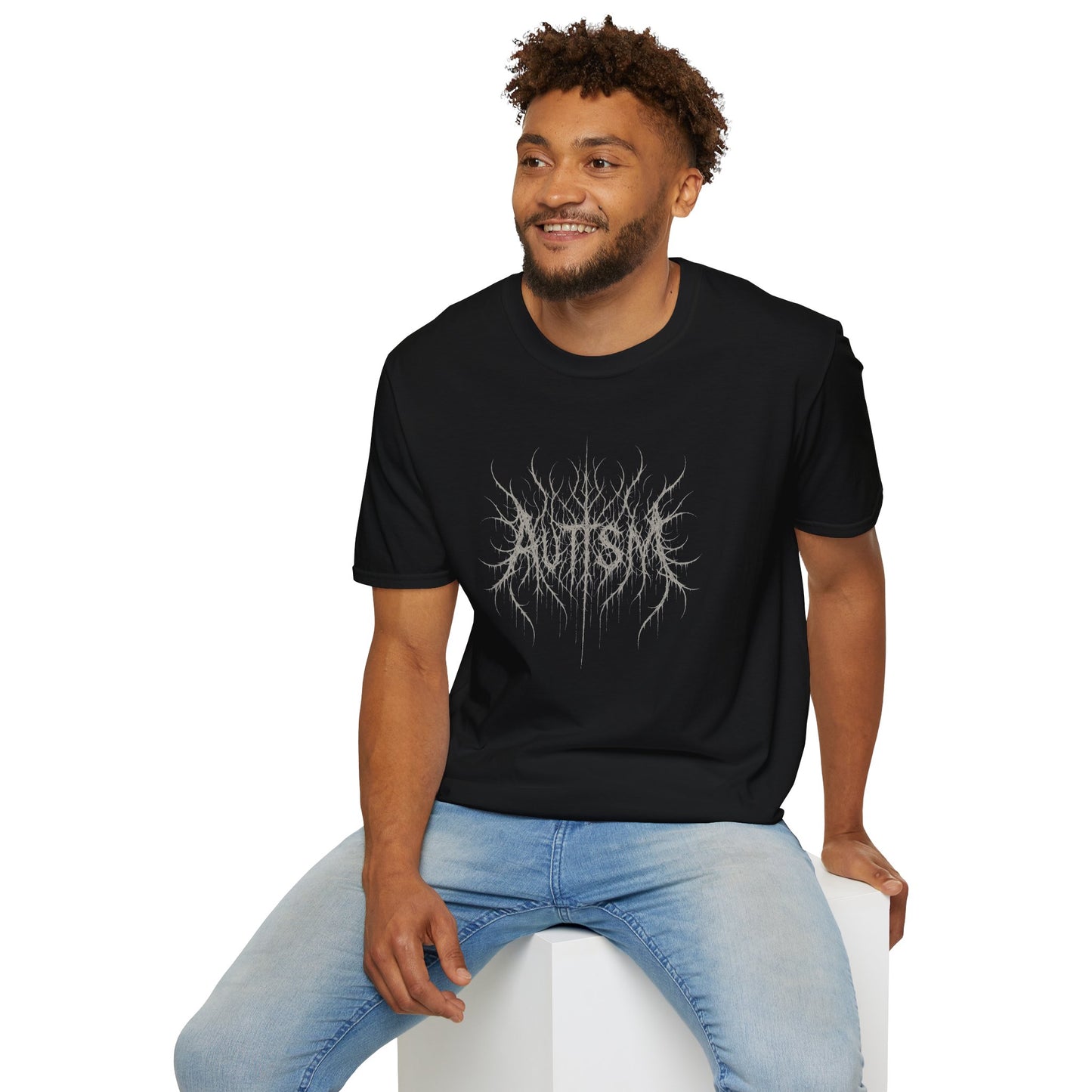Autism Black Metal Logo Shirt, Frostbitten Neurodivergent Pride Tee, Grim, Spiky, and Brutally Honest