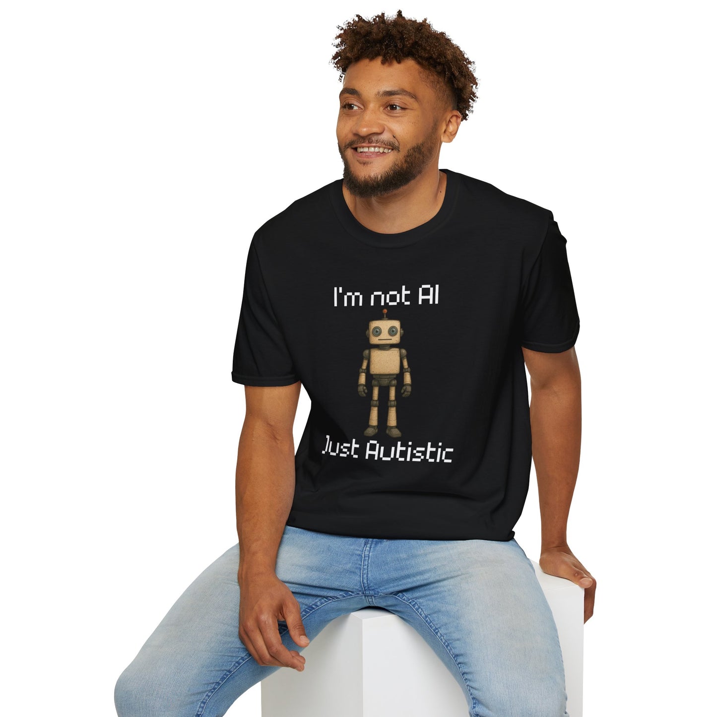 I'm Not AI Just Autistic Shirt, Neurodivergent Pride Robot Tee, Autism Awareness Shirt, Funny Pixel Graphic T Shirt