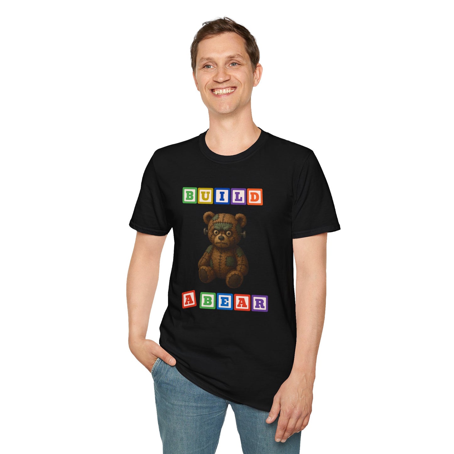 Cursed Lets Build A Bear Shirt, Frankenstein Teddy Horrorcore T Shirt, Creepy Cute Patchwork Bear Design, Goth Toy Meme Tee