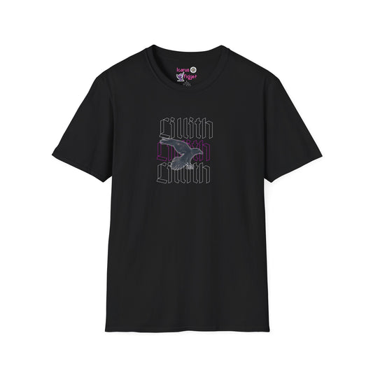 Lilith Crow Shirt, Occult Feminine Power Tee, Gothic Name Print with Raven Spirit Animal