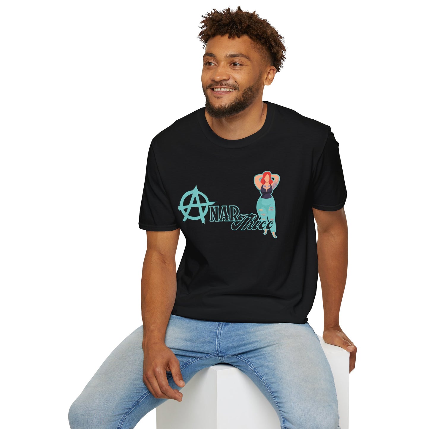 AnarThicc Body Positive Punk Shirt, Alt Plus Size Babe Tee, Tattooed Rebel Thicc Girl Graphic