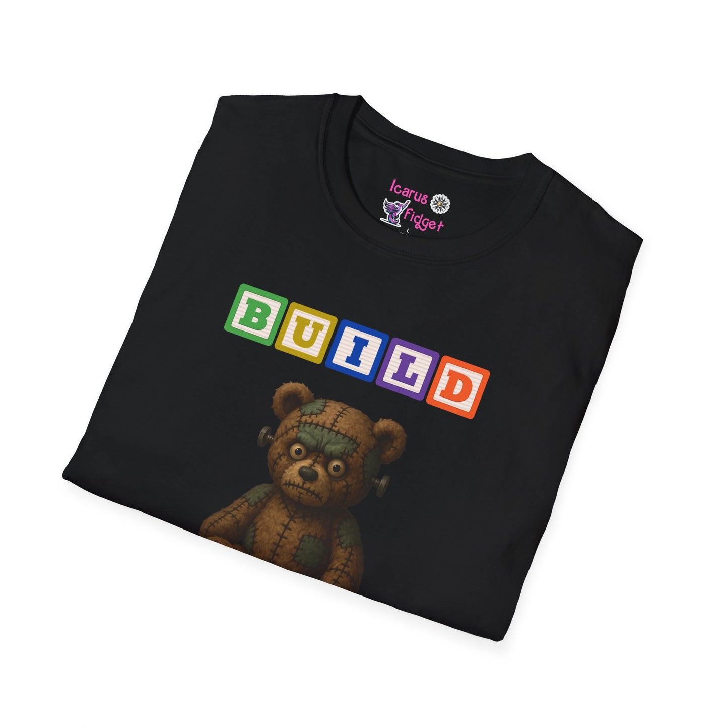 Cursed Lets Build A Bear Shirt, Frankenstein Teddy Horrorcore T Shirt, Creepy Cute Patchwork Bear Design, Goth Toy Meme Tee