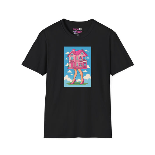 Baba Yaga Dreamhome Tee, Haunted Barbiecore Cottage, Whimsical Witch House Graphic T Shirt