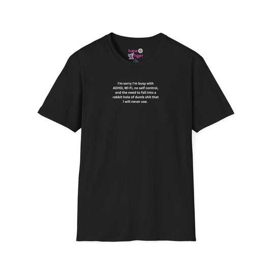 ADHD WiFi No Self Control Tee, Neurodivergent Humor Graphic Shirt