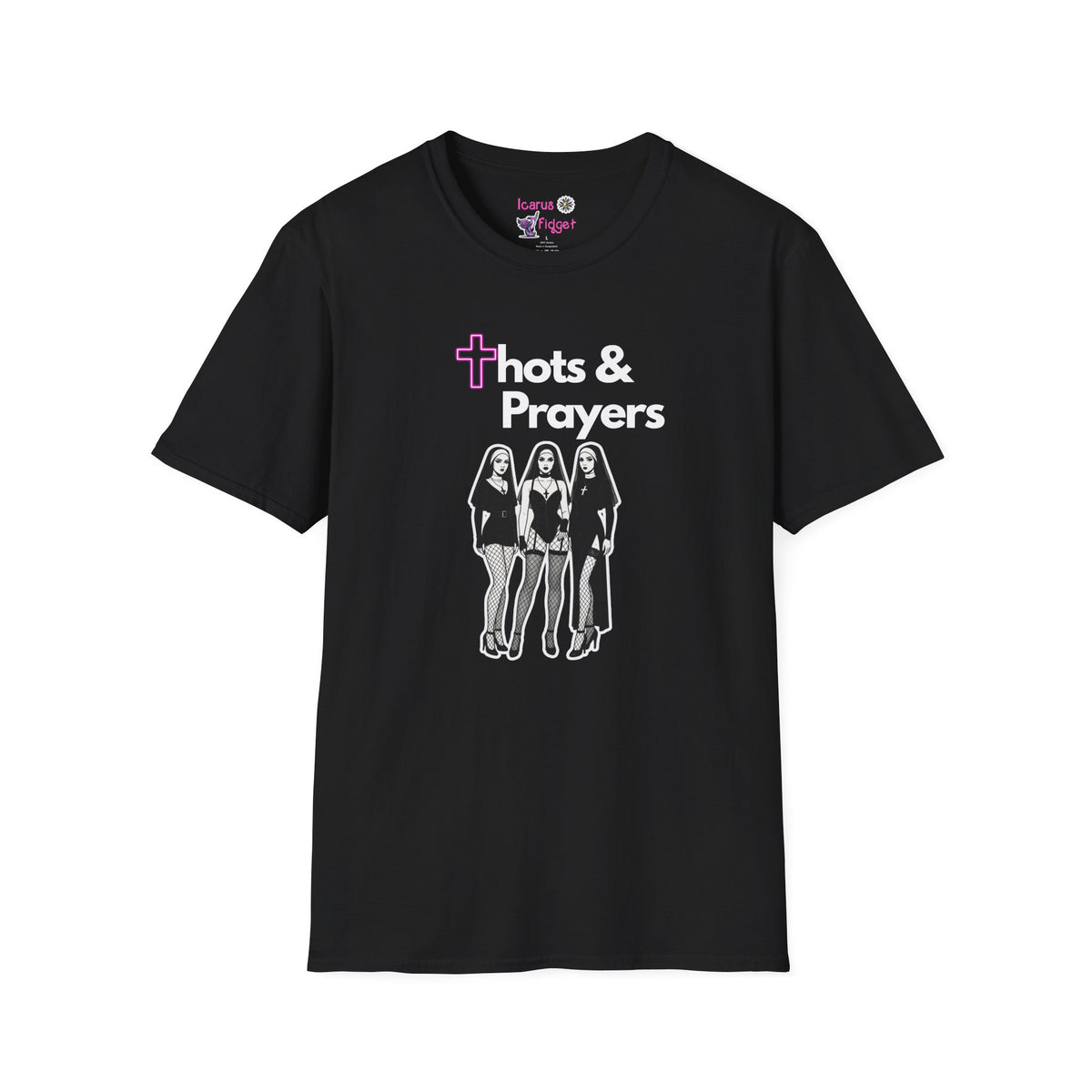 Thots & Prayers T-Shirt | Retro Nuns Graphic, Edgy Faith Satire
