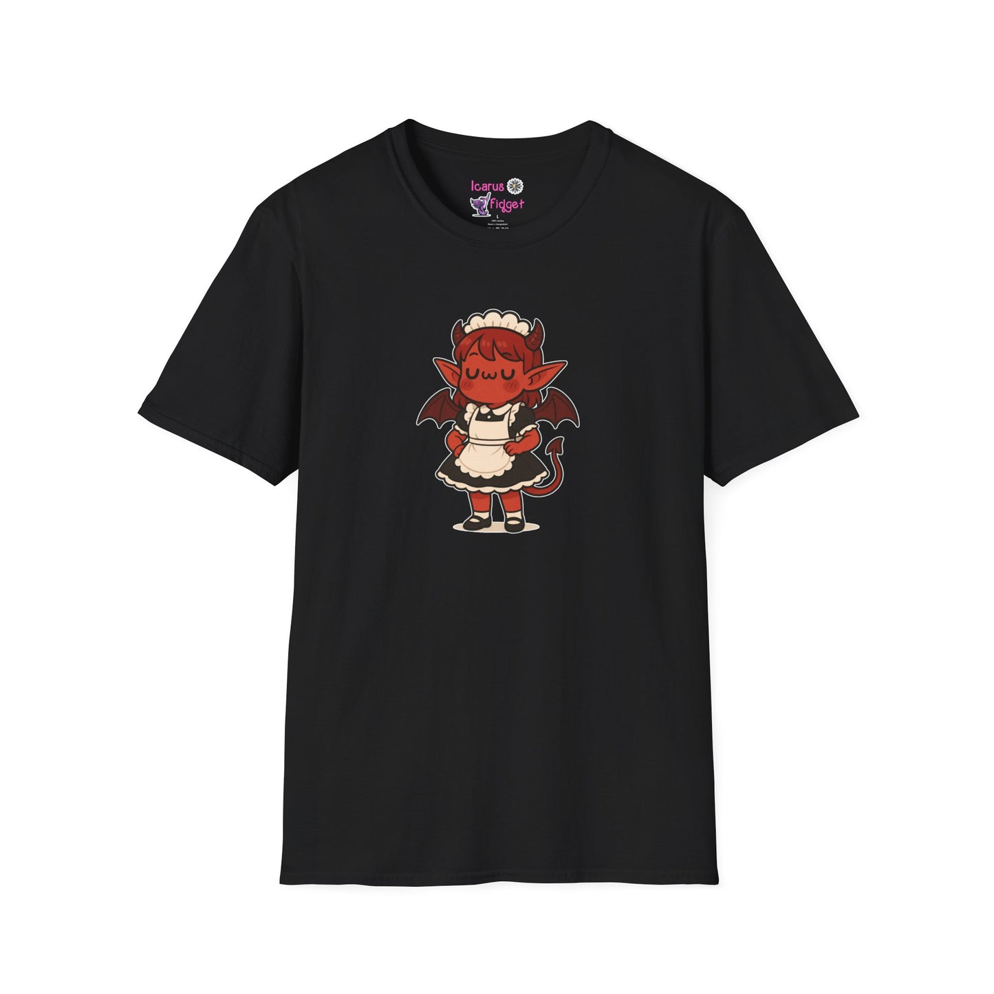 Demon Maid Shirt , Cute Imp in French Maid Outfit Tee, Kawaii Hellcore T Shirt, Horny & Housebroken Aesthetic