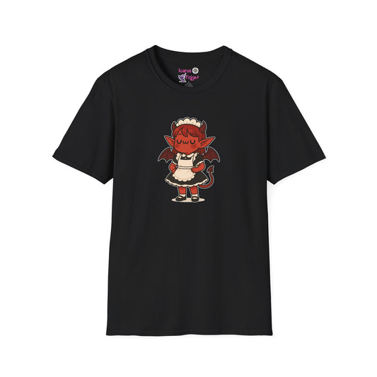 Demon Maid Shirt , Cute Imp in French Maid Outfit Tee, Kawaii Hellcore T Shirt, Horny & Housebroken Aesthetic
