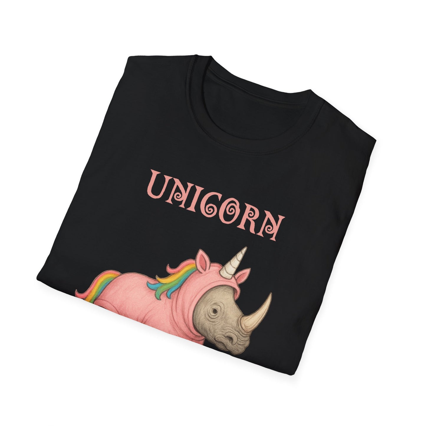 Unicorn Rhino Shirt, Funny Rainbow Rhino in T Shirt, Cute Animal Meme Tee, LGBTQ Kawaii Gift