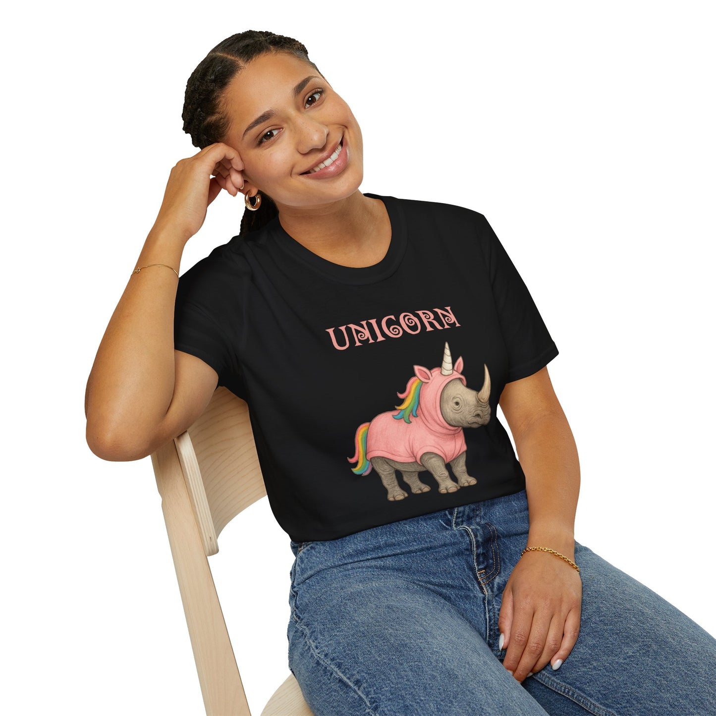 Unicorn Rhino Shirt, Funny Rainbow Rhino in T Shirt, Cute Animal Meme Tee, LGBTQ Kawaii Gift