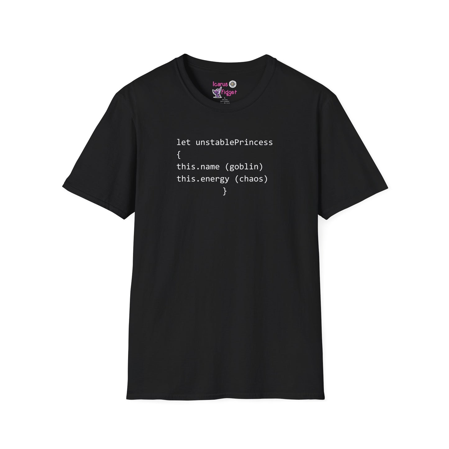 unstablePrincess Code Shirt, Funny JavaScript Goblin Energy Tee, Developer Chaos Apparel