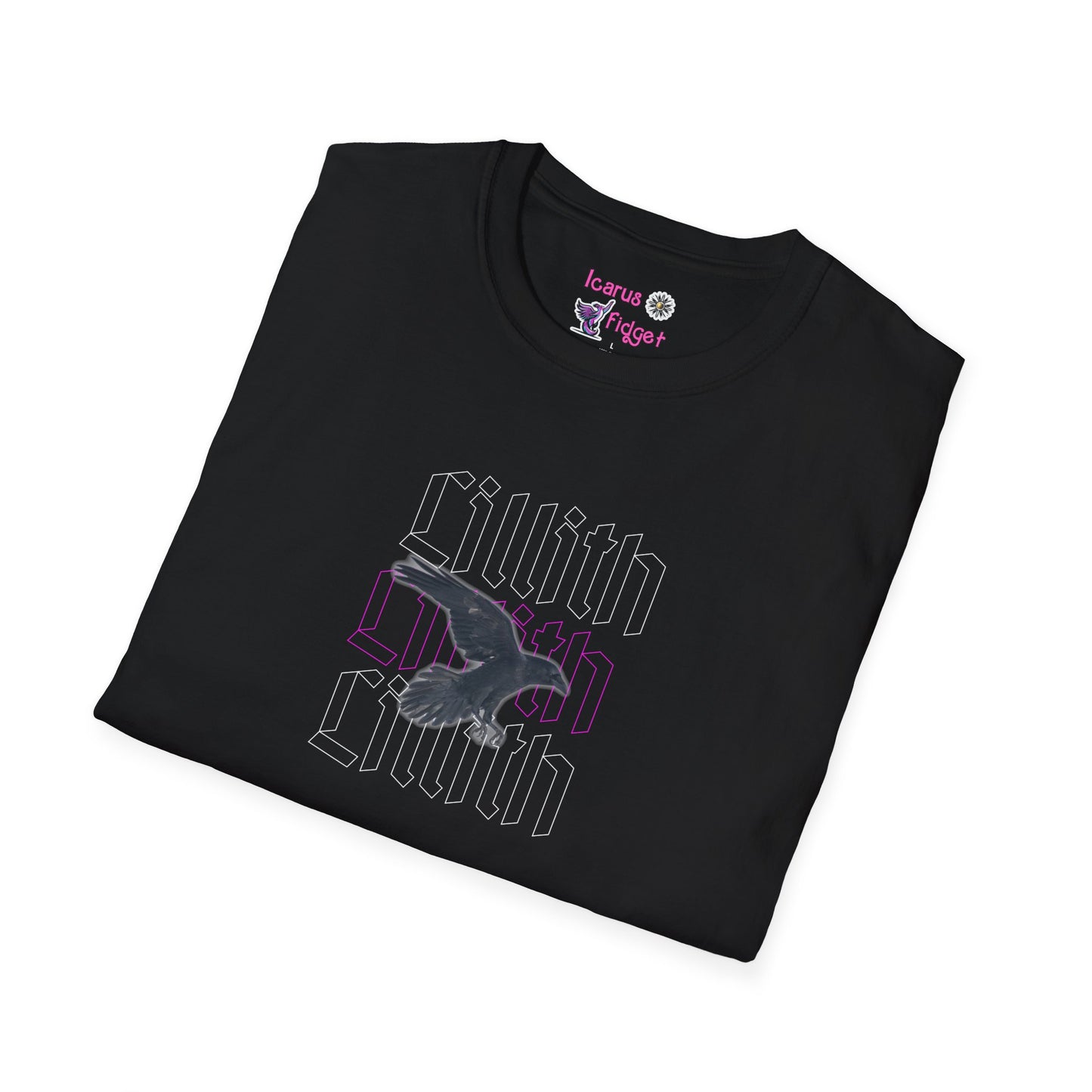 Lilith Crow Shirt, Occult Feminine Power Tee, Gothic Name Print with Raven Spirit Animal