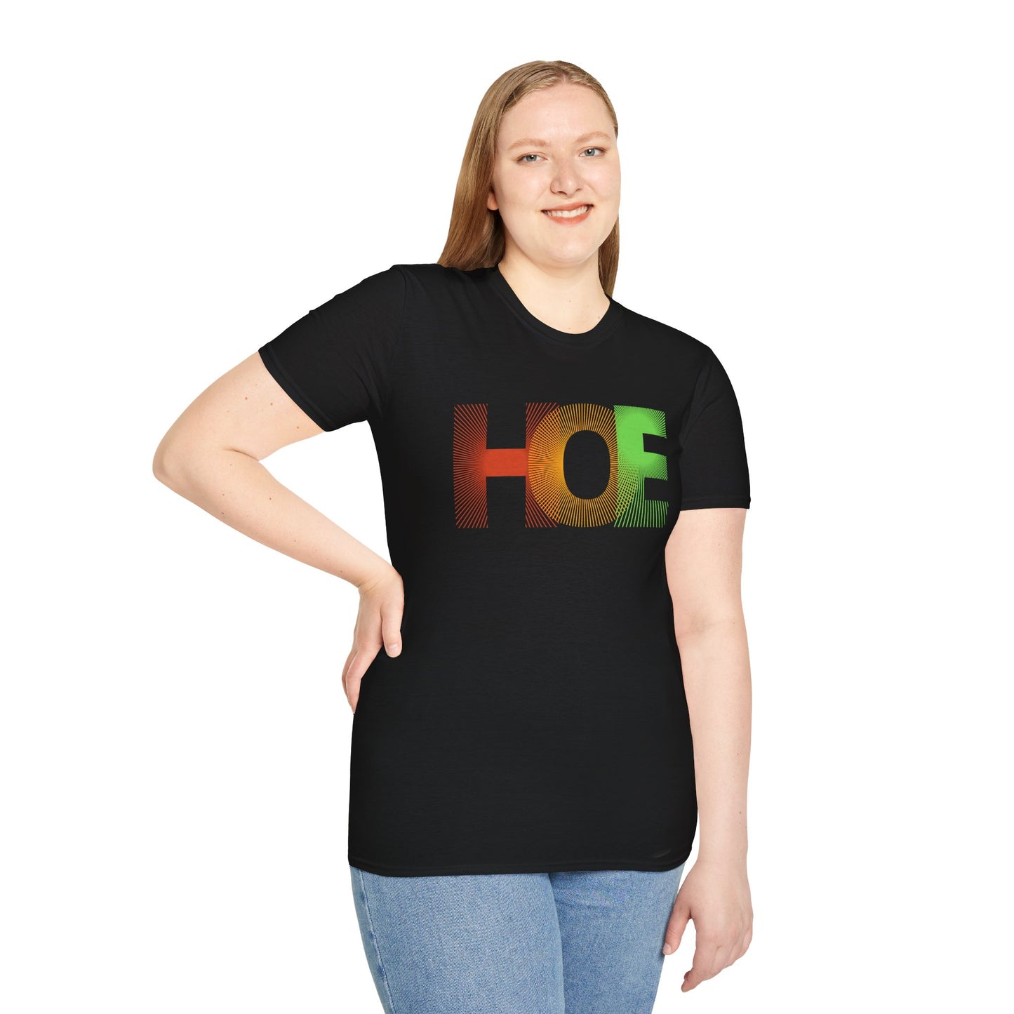 HOE Color Gradient Graphic T-Shirt | Bold Lettering Tee
