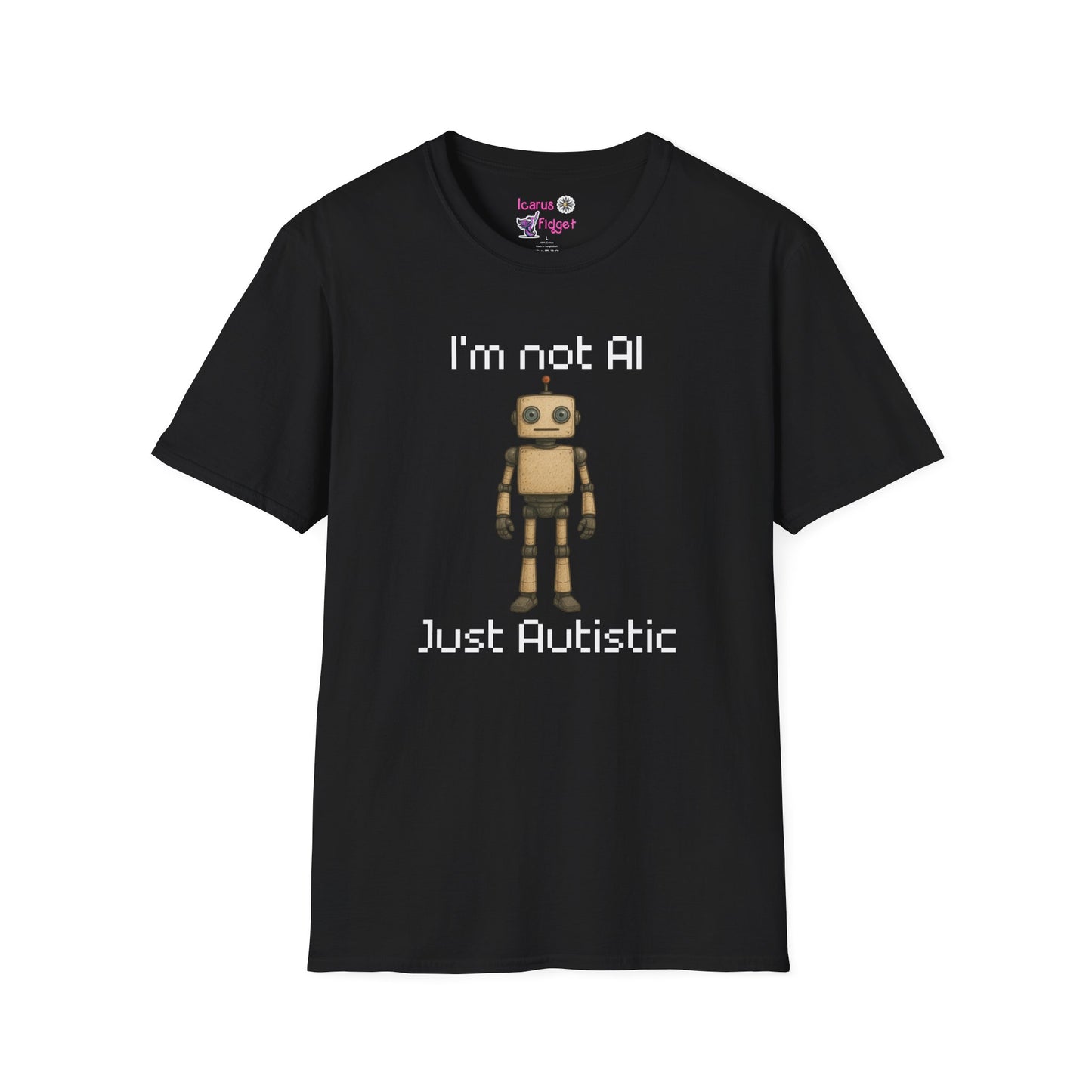 I'm Not AI Just Autistic Shirt, Neurodivergent Pride Robot Tee, Autism Awareness Shirt, Funny Pixel Graphic T Shirt
