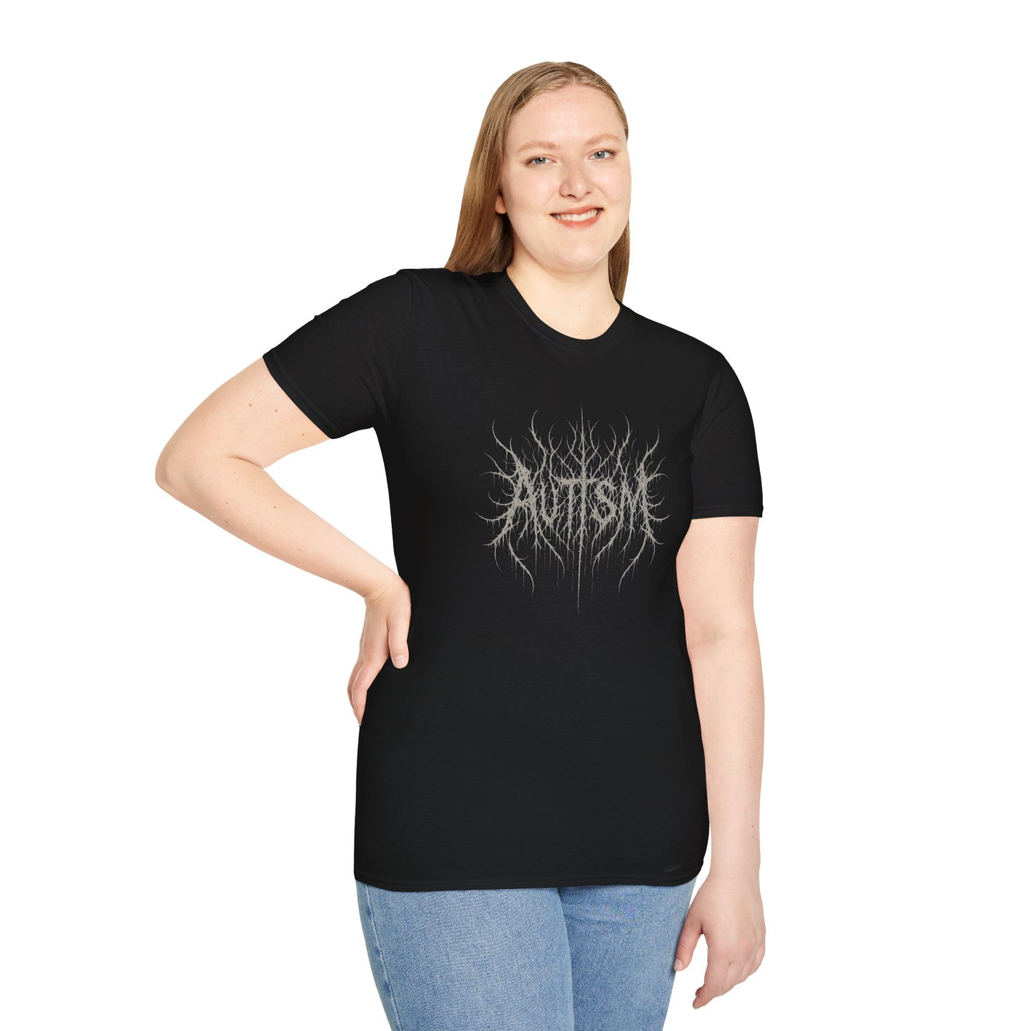 Autism Black Metal Logo Shirt, Frostbitten Neurodivergent Pride Tee, Grim, Spiky, and Brutally Honest
