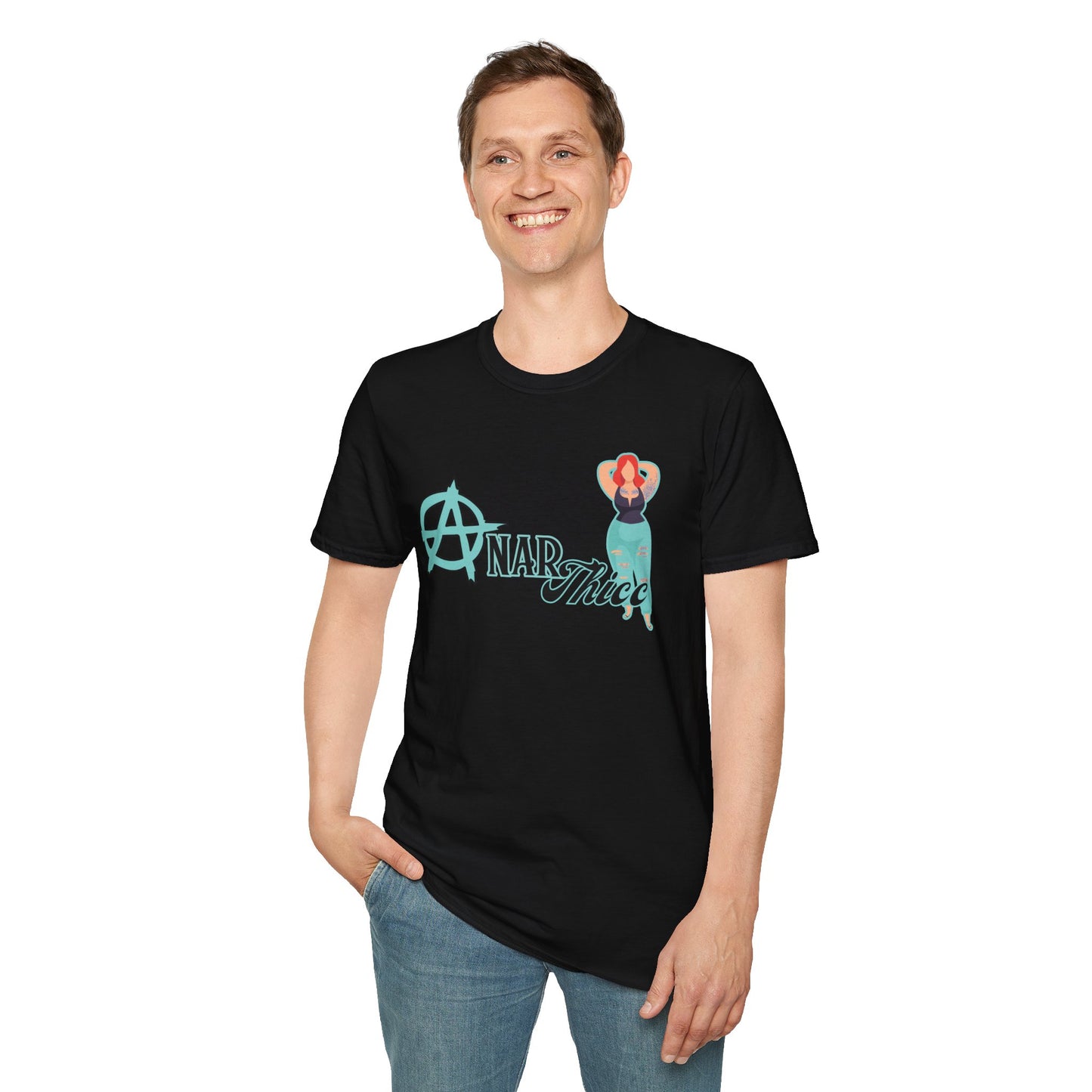 AnarThicc Body Positive Punk Shirt, Alt Plus Size Babe Tee, Tattooed Rebel Thicc Girl Graphic