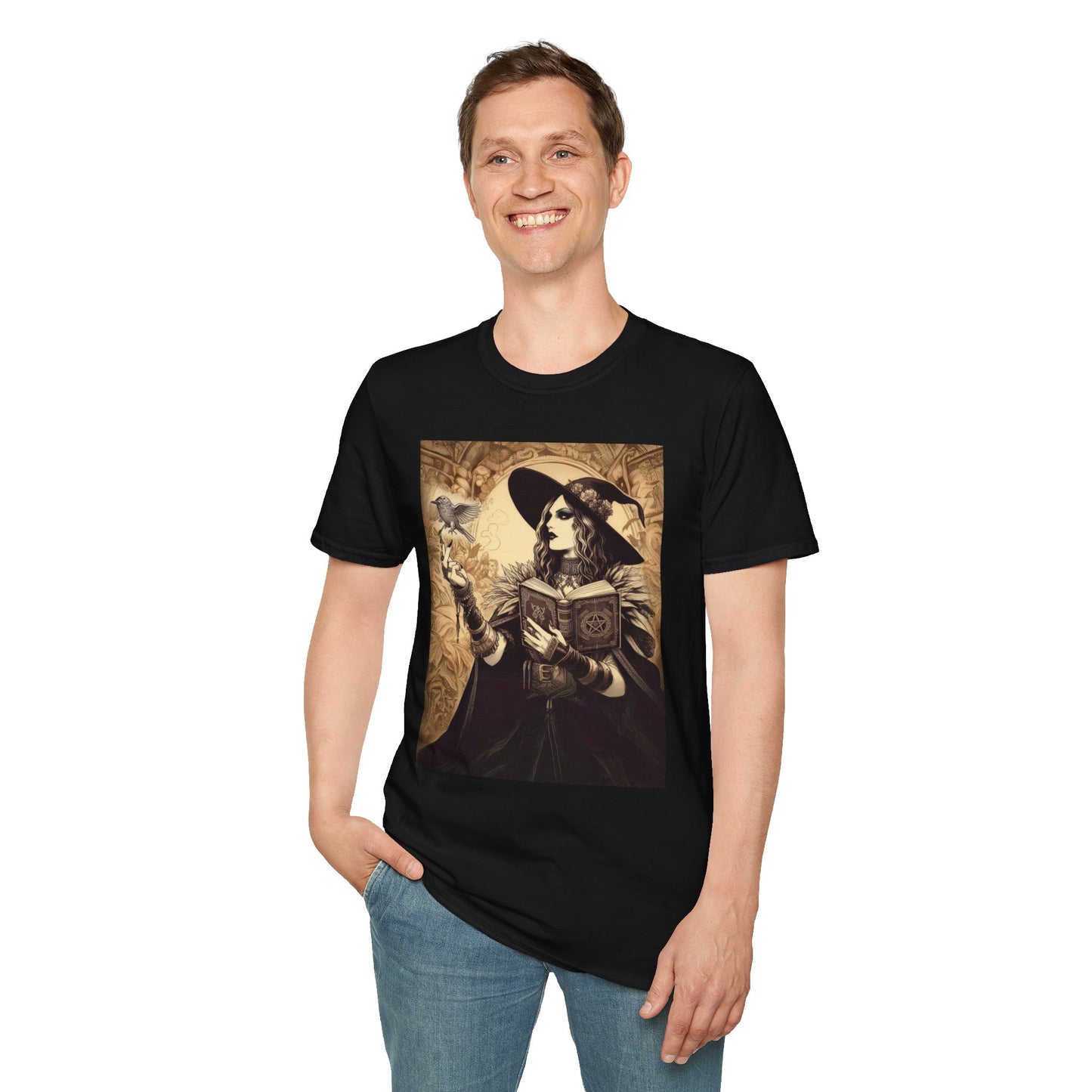 Clara the Forest Witch shirt, Gothic Arcane Portrait Art, Feminine Power Occult Illustration