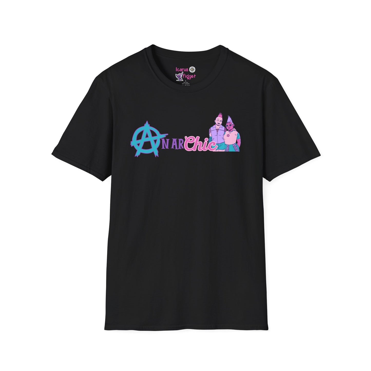 AnarChic Queer Punk Fashion Tee, Alt Streetwear Anarchy Shirt, Rebel Style with Pastel Edge
