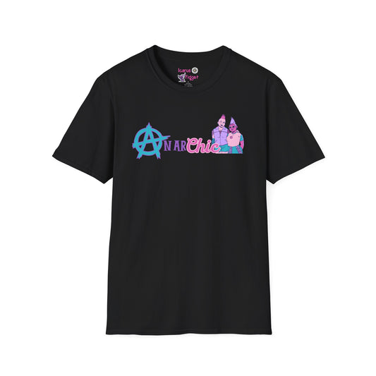 AnarChic Queer Punk Fashion Tee, Alt Streetwear Anarchy Shirt, Rebel Style with Pastel Edge
