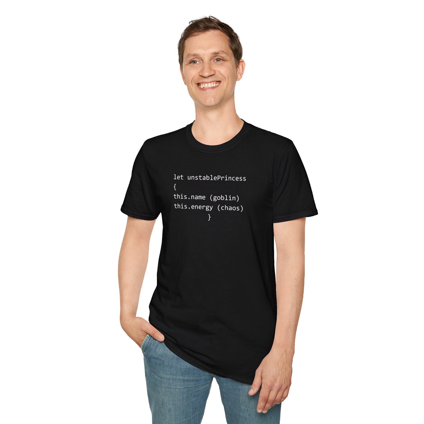 unstablePrincess Code Shirt, Funny JavaScript Goblin Energy Tee, Developer Chaos Apparel