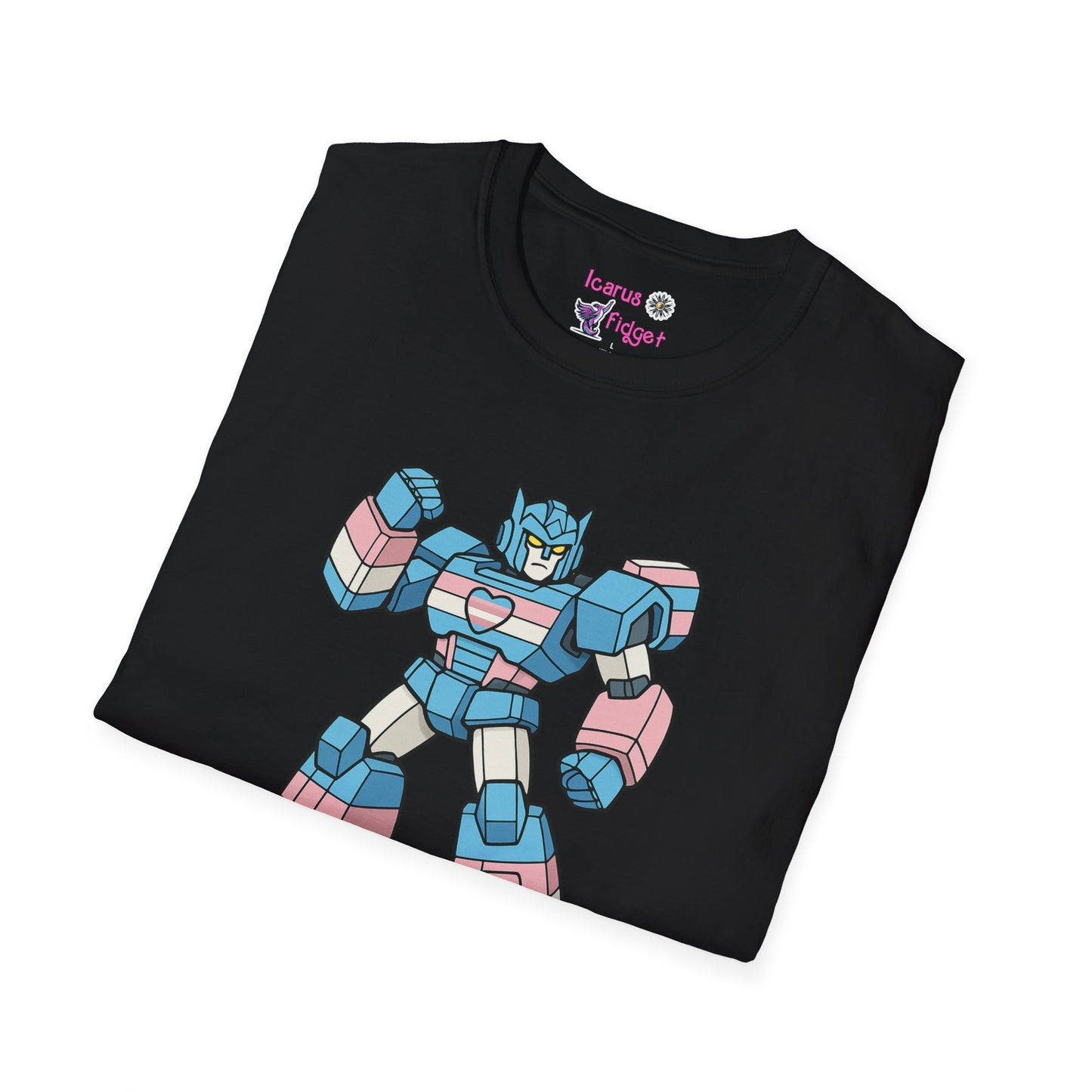 Trans-Former Shirt,  Transgender Robot Pride Tee, Queer Mecha Graphic T Shirt, LGBTQ+ Affirmation Apparel