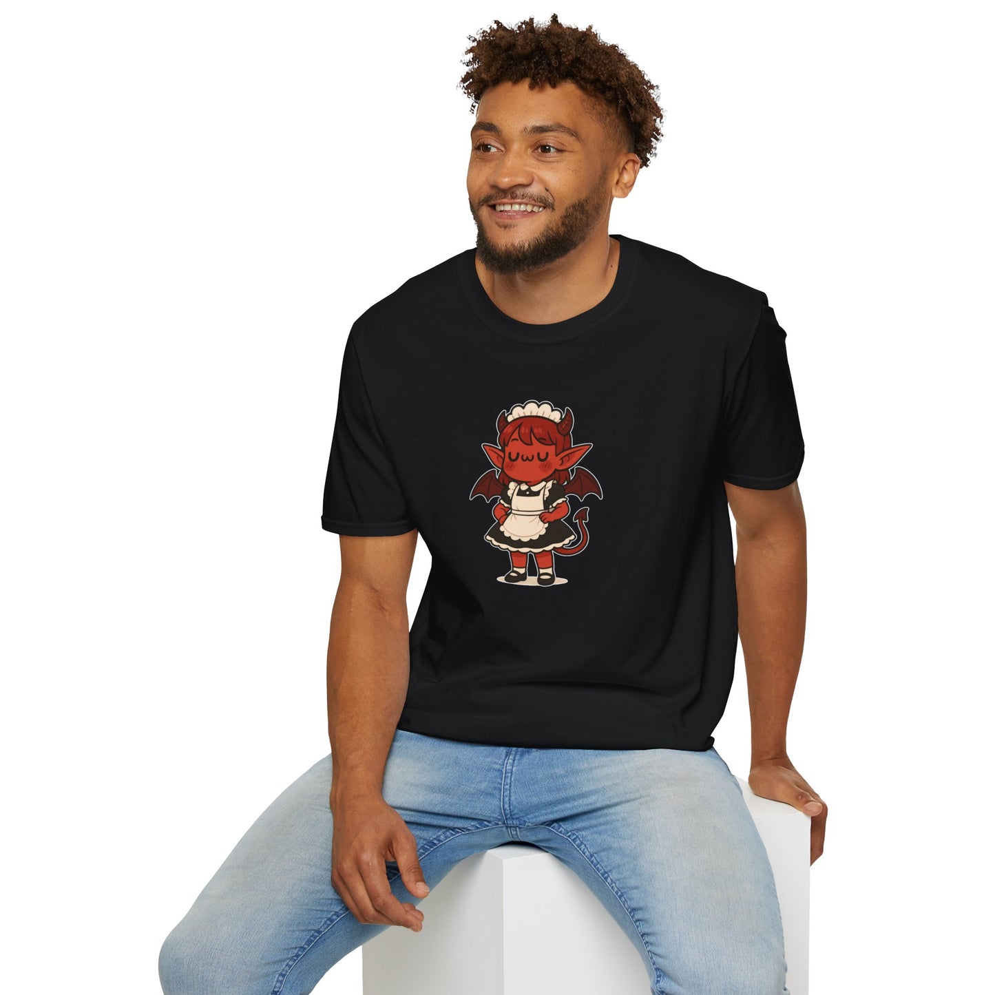 Demon Maid Shirt , Cute Imp in French Maid Outfit Tee, Kawaii Hellcore T Shirt, Horny & Housebroken Aesthetic