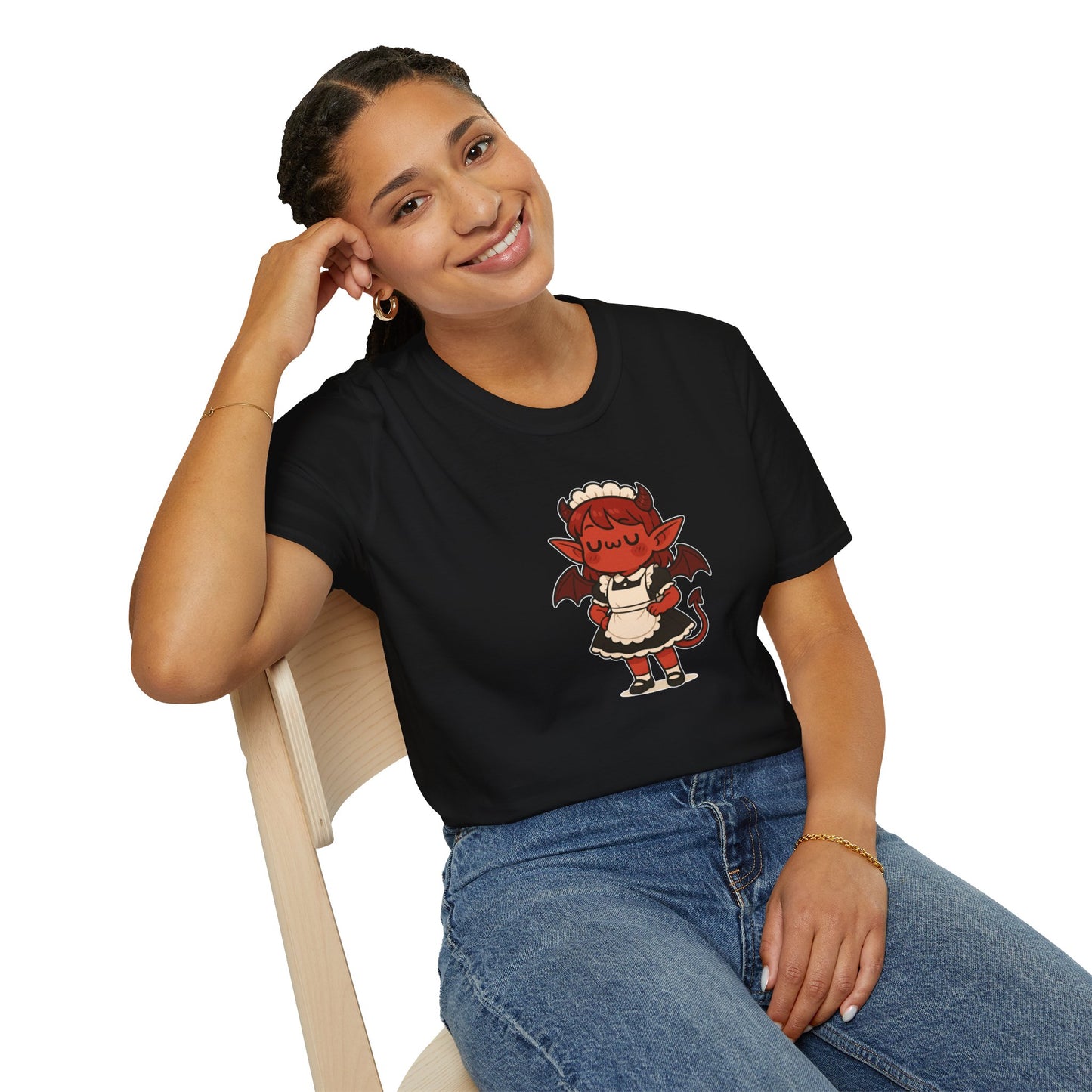 Demon Maid Shirt , Cute Imp in French Maid Outfit Tee, Kawaii Hellcore T Shirt, Horny & Housebroken Aesthetic