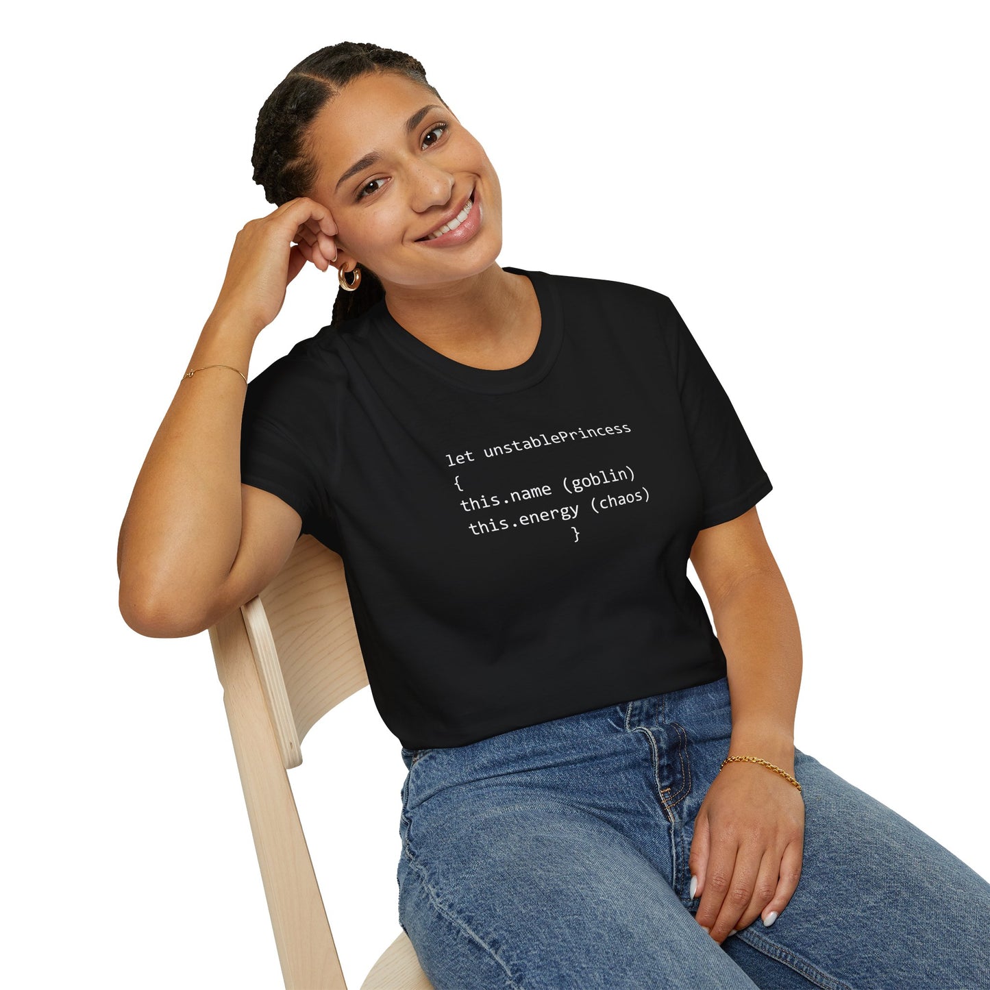 unstablePrincess Code Shirt, Funny JavaScript Goblin Energy Tee, Developer Chaos Apparel