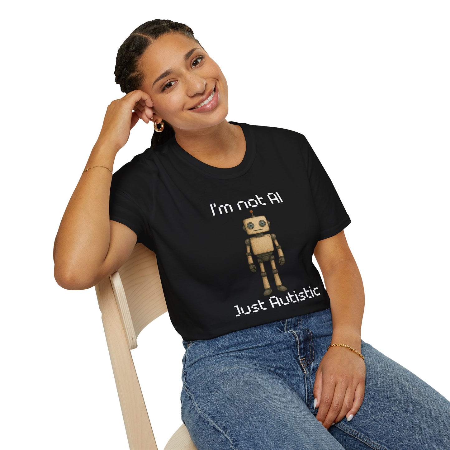 I'm Not AI Just Autistic Shirt, Neurodivergent Pride Robot Tee, Autism Awareness Shirt, Funny Pixel Graphic T Shirt