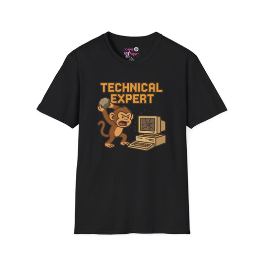 Technical Expert monkey retro computer T-Shirt | IT tech support vintage design