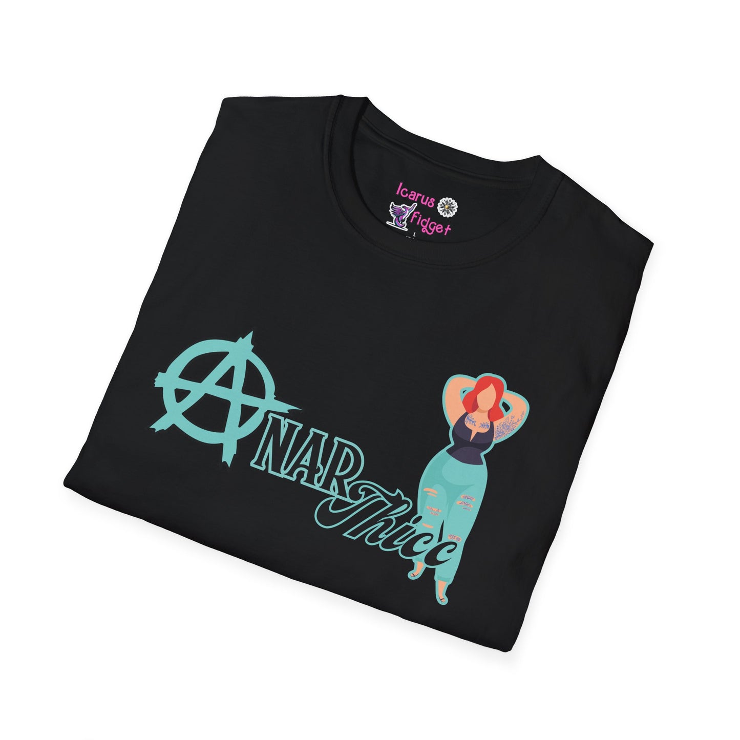 AnarThicc Body Positive Punk Shirt, Alt Plus Size Babe Tee, Tattooed Rebel Thicc Girl Graphic