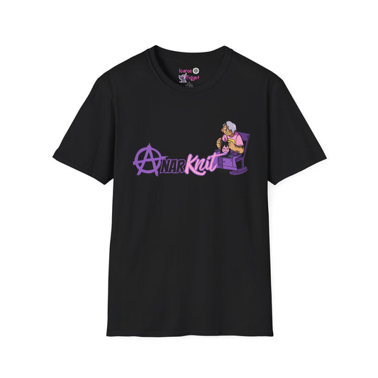 AnarKnit Punk Rock Grandma Shirt, Knitting Rebellion Tee, Cozy Chaos Craftcore Aesthetic