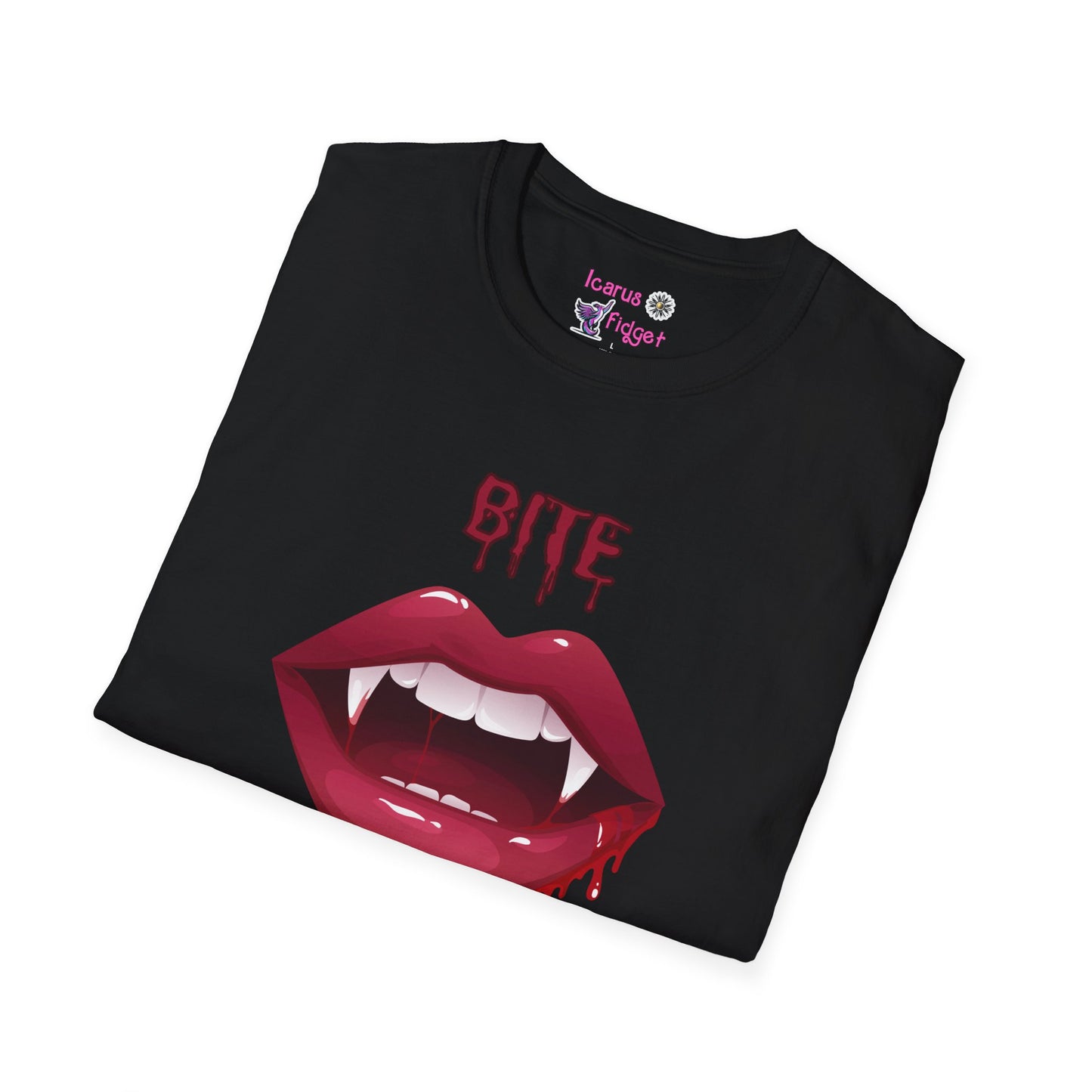 Bite Me Vampire Lips Shirt, Gothic Fang Babe Tee, Sexy Blood Drip Horrorcore Graphic