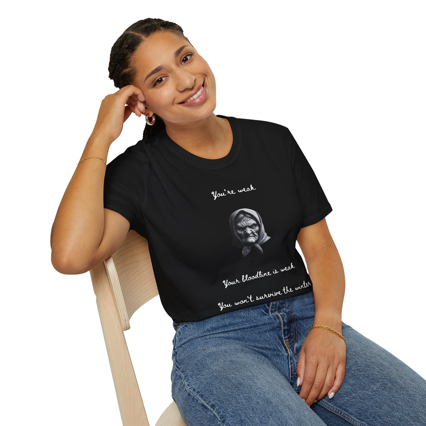 Slavic Grandma Doom Prophecy Shirt, Winter Survival Gothic Folklore Tee, Youre Weak Meme Aesthetic