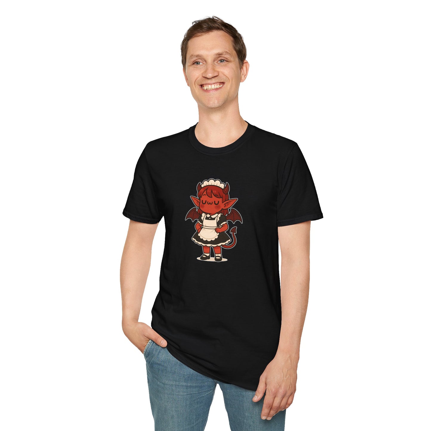 Demon Maid Shirt , Cute Imp in French Maid Outfit Tee, Kawaii Hellcore T Shirt, Horny & Housebroken Aesthetic