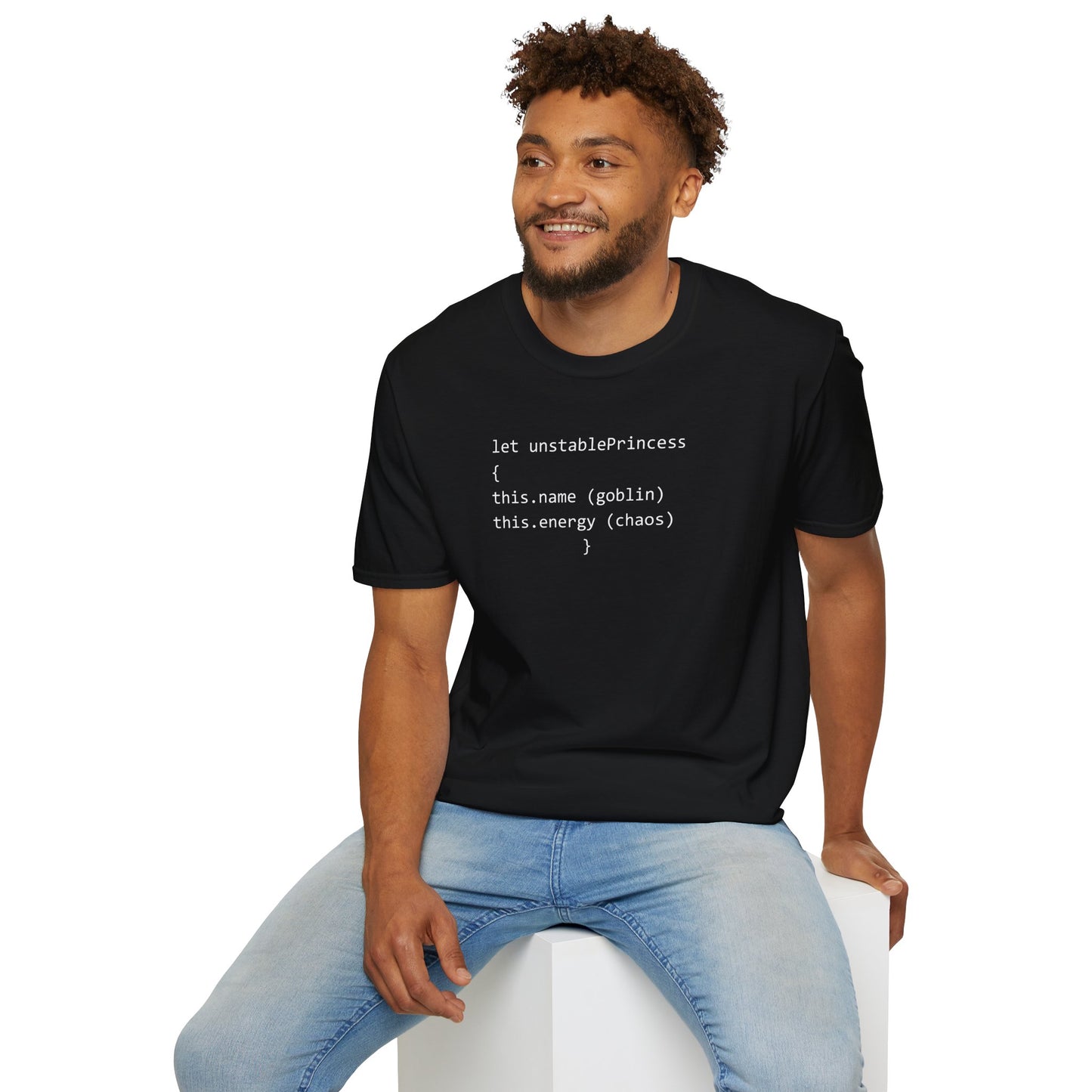 unstablePrincess Code Shirt, Funny JavaScript Goblin Energy Tee, Developer Chaos Apparel