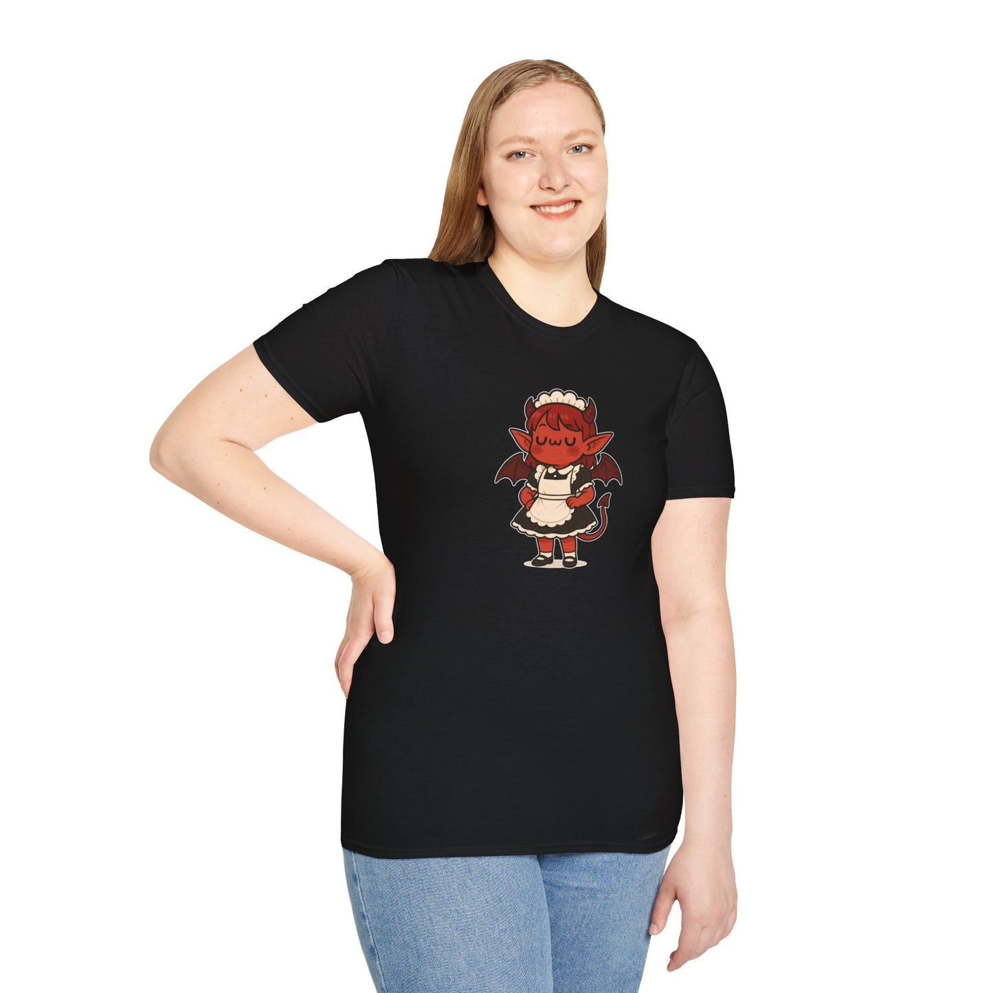 Demon Maid Shirt , Cute Imp in French Maid Outfit Tee, Kawaii Hellcore T Shirt, Horny & Housebroken Aesthetic